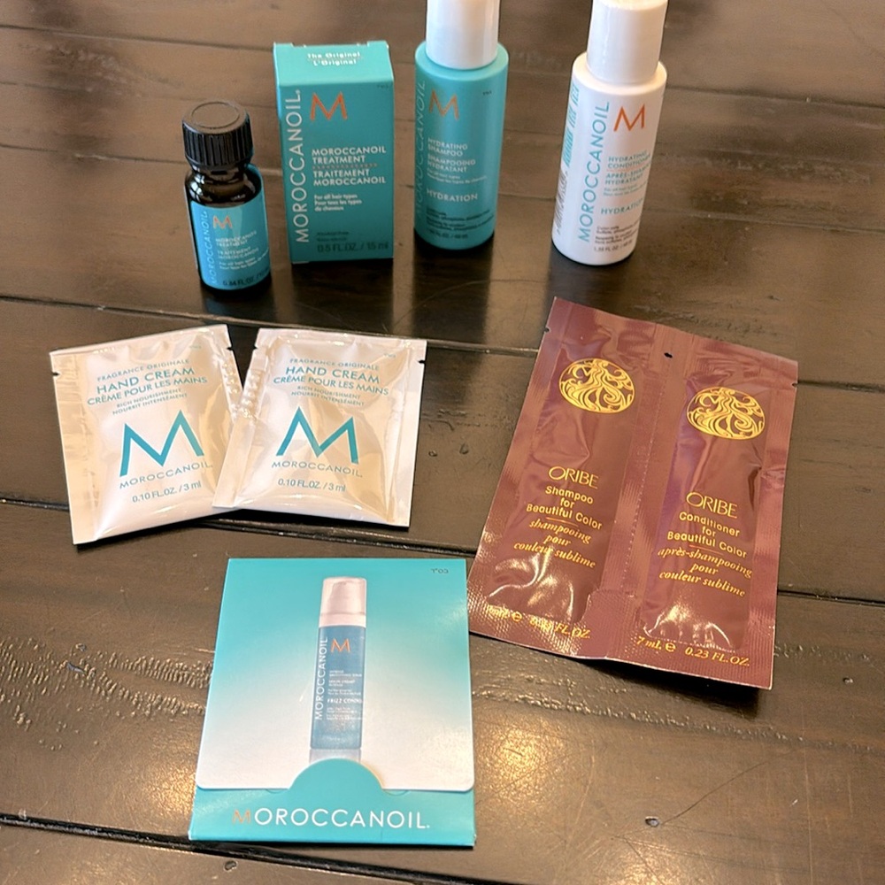 Moroccan Oil and Oribe samples